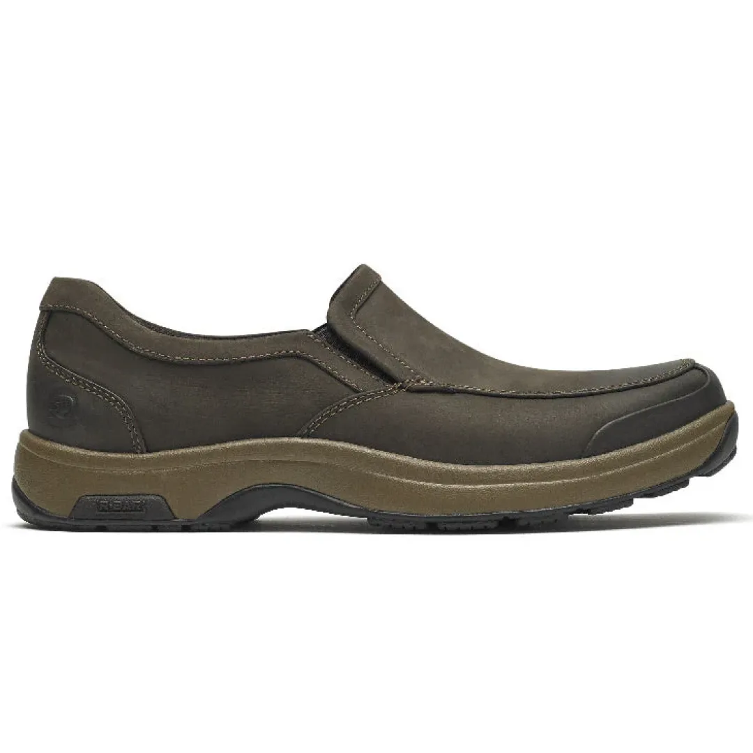 Wide|Shoes>Rockport Men's Battery Park Slip-On Casual Shoe BROWNNUBUCK