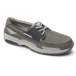 Wide>Rockport Men's Captain Boat Shoe Grey/NavyNubuck