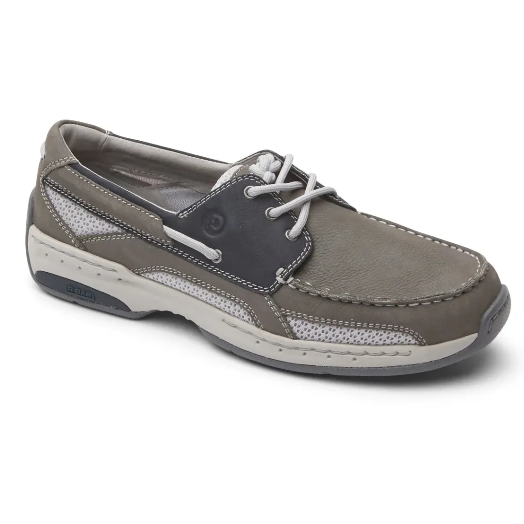 Wide>Rockport Men's Captain Boat Shoe Grey/NavyNubuck