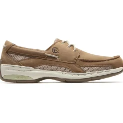 Wide|Shoes>Rockport Men's Captain Boat Shoe TAN