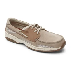 Wide>Rockport Men's Captain Boat Shoe Rocksand/PostNubuck