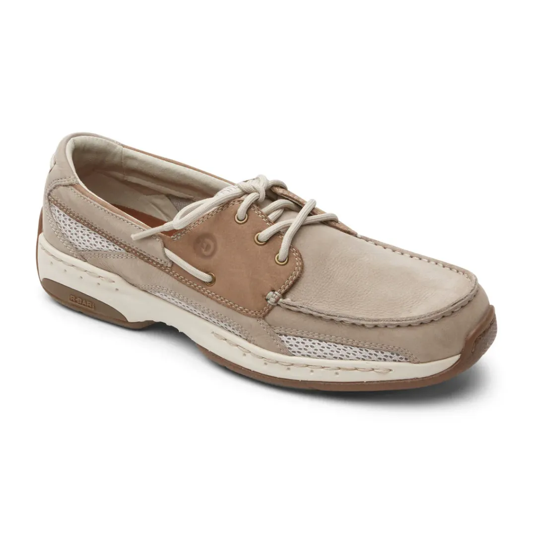 Wide>Rockport Men's Captain Boat Shoe Rocksand/PostNubuck