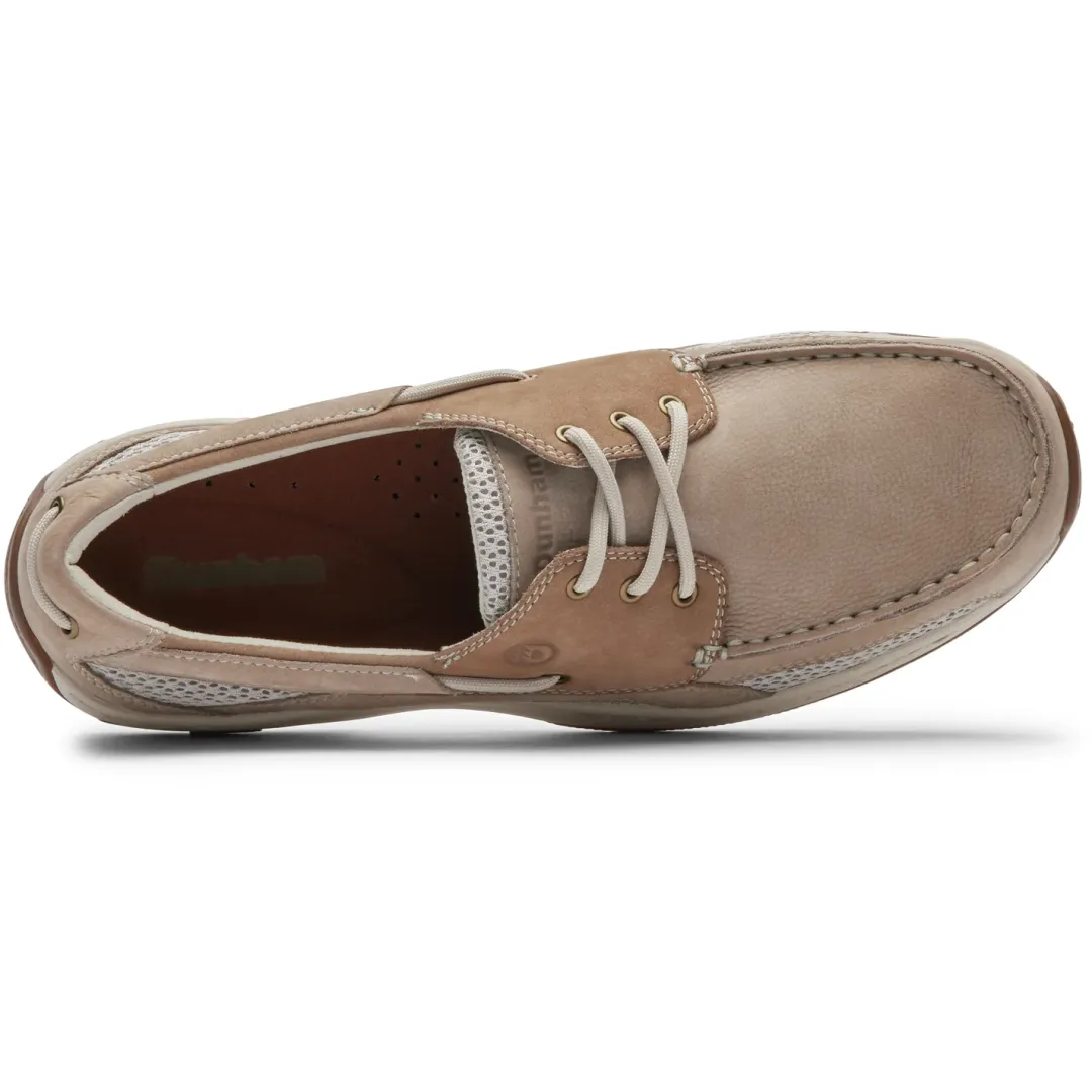 Wide>Rockport Men's Captain Boat Shoe Rocksand/PostNubuck