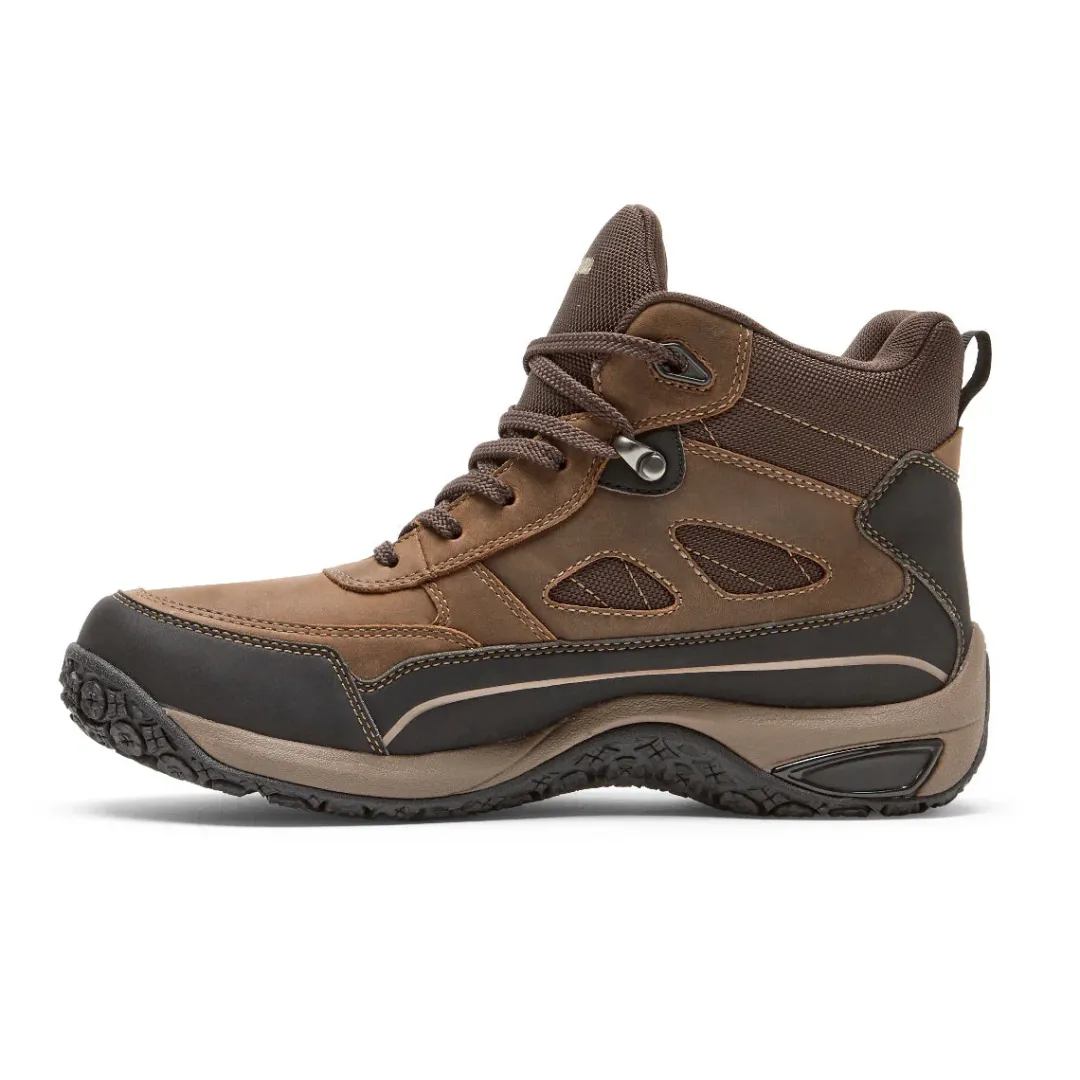 Wide|Boots>Rockport Men's Cloud Plus Mid II Waterproof Boot BROWNLEATHER