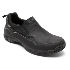 Wide|Shoes>Rockport Men's Cloud Plus Waterproof Slip-On Shoe BLACKLEATHER