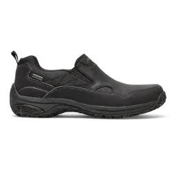 Wide|Shoes>Rockport Men's Cloud Plus Waterproof Slip-On Shoe BLACKLEATHER