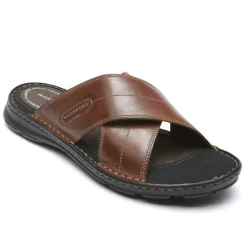 Sandals|Sandals>Rockport Men's Darwyn Cross Band Slide COACHBROWNLEA