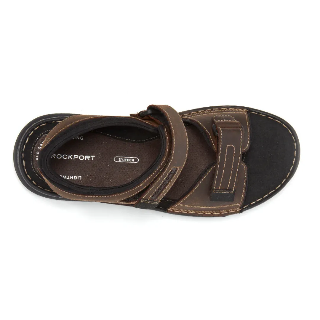 Sandals|Sandals>Rockport Men's Darwyn Quarter-Strap Sandal BROWNIILEATHER