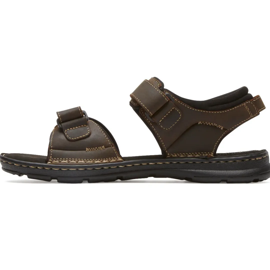 Sandals|Sandals>Rockport Men's Darwyn Quarter-Strap Sandal BROWNIILEATHER