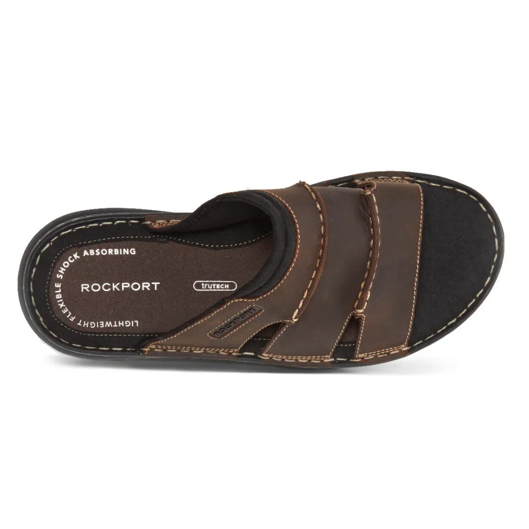 Sandals|Sandals>Rockport Men's Darwyn Slide BROWNIILEA