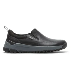 Wide>Rockport Men's Glastonbury Waterproof Slip-On Shoe BLACKLEATHER/SUEDE