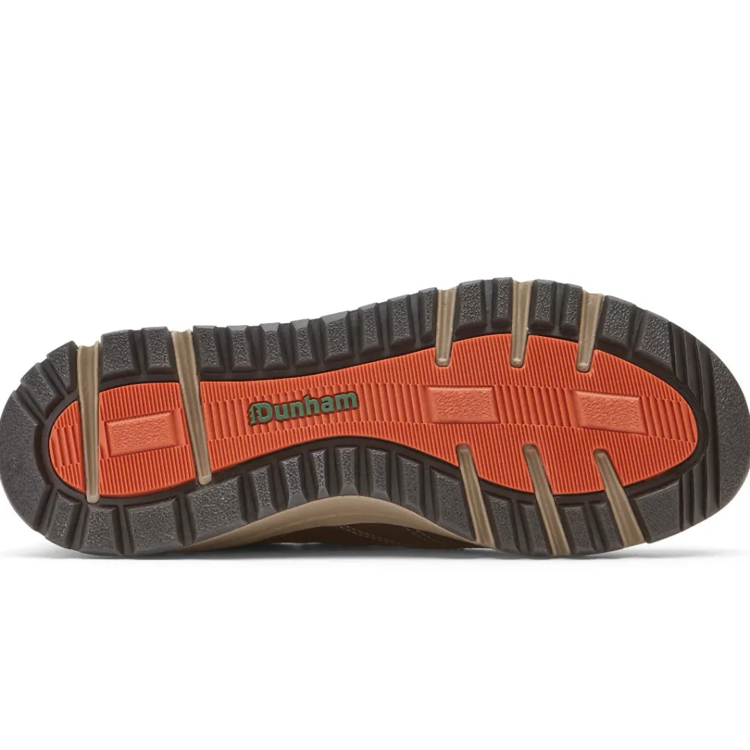 Wide>Rockport Men's Glastonbury Waterproof Slip-On Shoe BROWNLEATHER/SUEDE