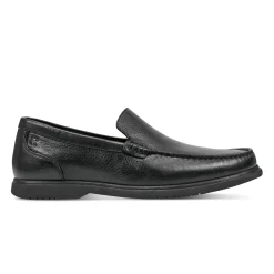 Loafers & Slip-ons|Loafers & Slip-ons>Rockport Men's Jensen Casual Slip-on Almond Toe Loafers Black