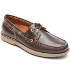 Loafers & Slip-ons|Loafers & Slip-ons>Rockport Men's Perth Boat Shoe BEESWAX/DARKBROWNL