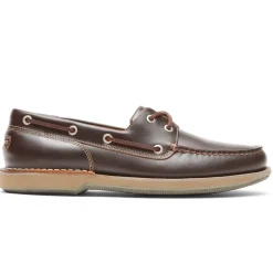 Loafers & Slip-ons|Loafers & Slip-ons>Rockport Men's Perth Boat Shoe BEESWAX/DARKBROWNL