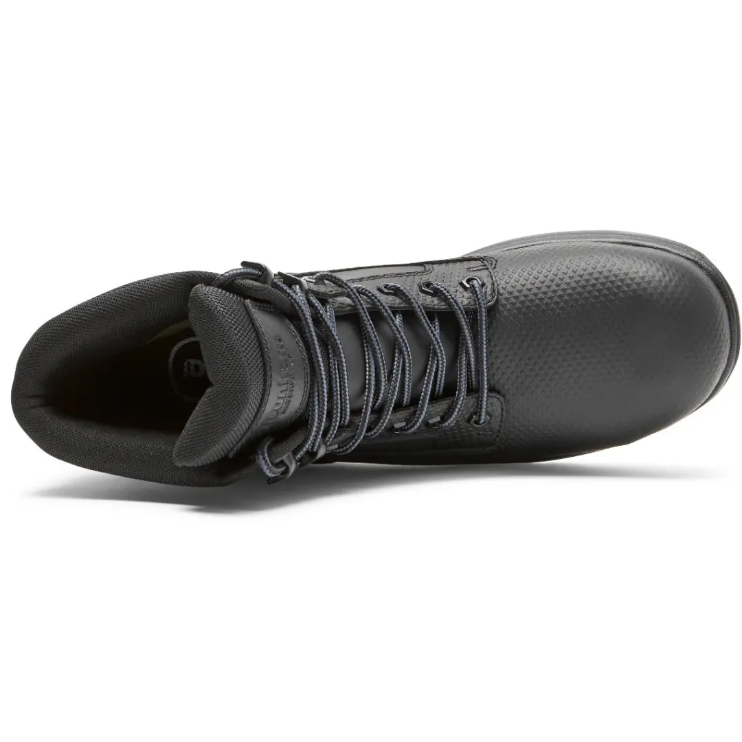 Boots>Rockport Men's 8000Works Waterproof Safety Plain Toe Boot BLACKTEXTUREDLEA