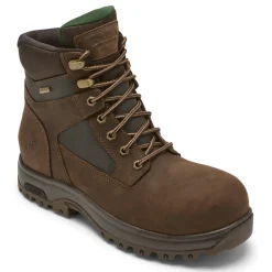 Boots>Rockport Men's 8000Works Waterproof Safety Plain Toe Boot BROWNLEATHER
