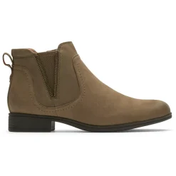 Boots>Rockport Women's Crosbie Gore Bootie FORESTNUBUCK