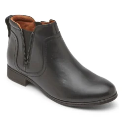 Boots>Rockport Women's Crosbie Gore Bootie BLACKLTHR