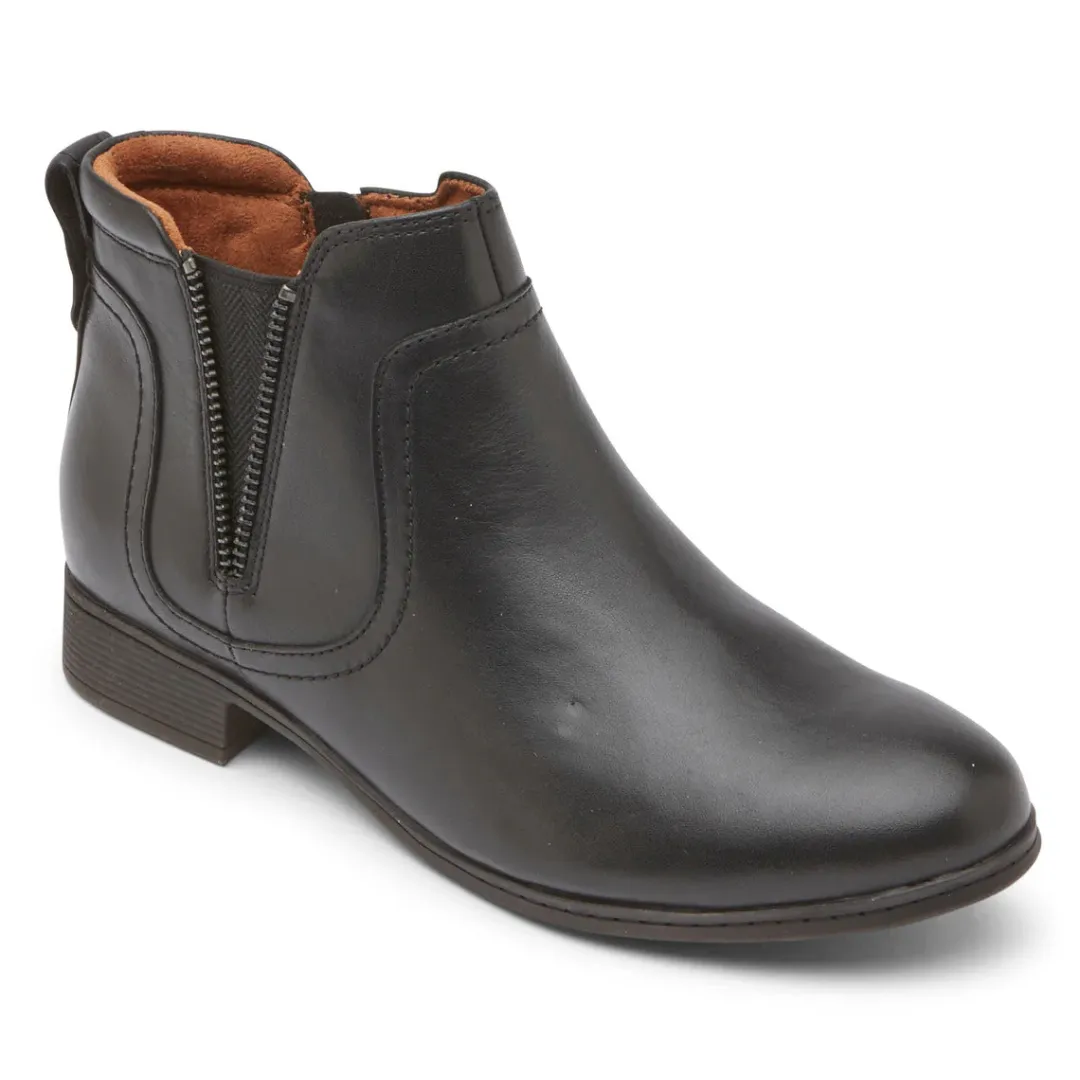 Boots>Rockport Women's Crosbie Gore Bootie BLACKLTHR