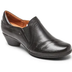 Walking Shoes>Rockport Women's Laurel Slip-On Shoe BLACKLEATHER