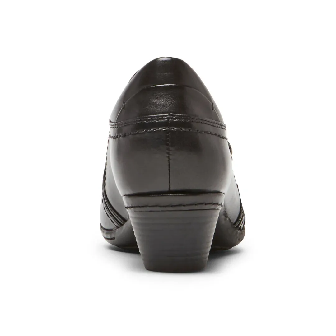 Walking Shoes>Rockport Women's Laurel Slip-On Shoe BLACKLEATHER