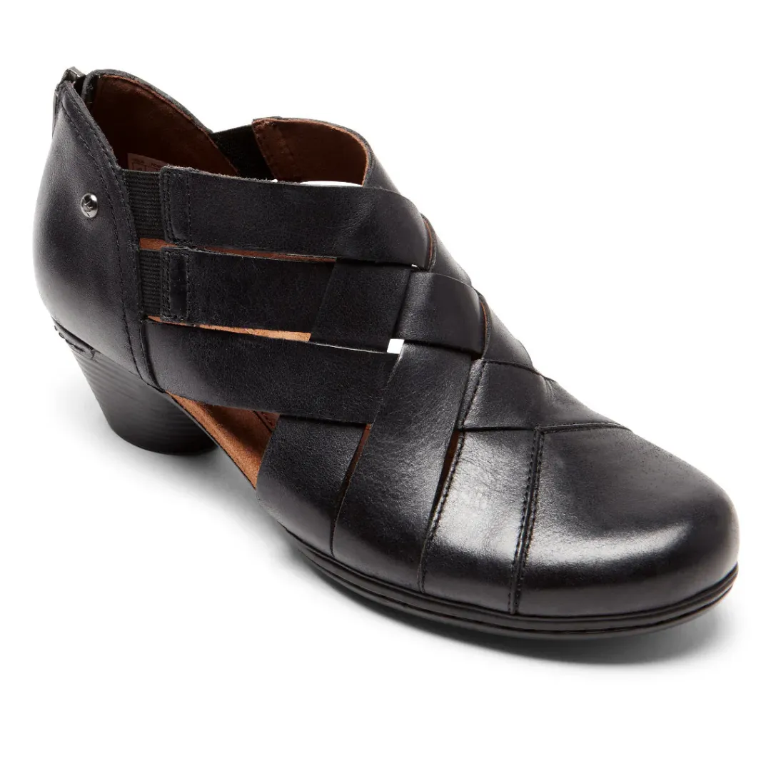 Boots>Rockport Women's Laurel Woven Bootie BLACK
