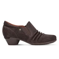 Heels>Rockport Women's Lucy Ruched Casual Slip-on Shoes DarkBrown