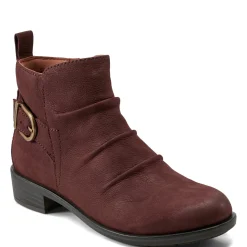 Boots>Rockport Women's Nessa Ruched Casual Booties DarkRed