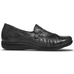 Walking Shoes>Rockport Women's Paulette Slip-On Shoe BLACK
