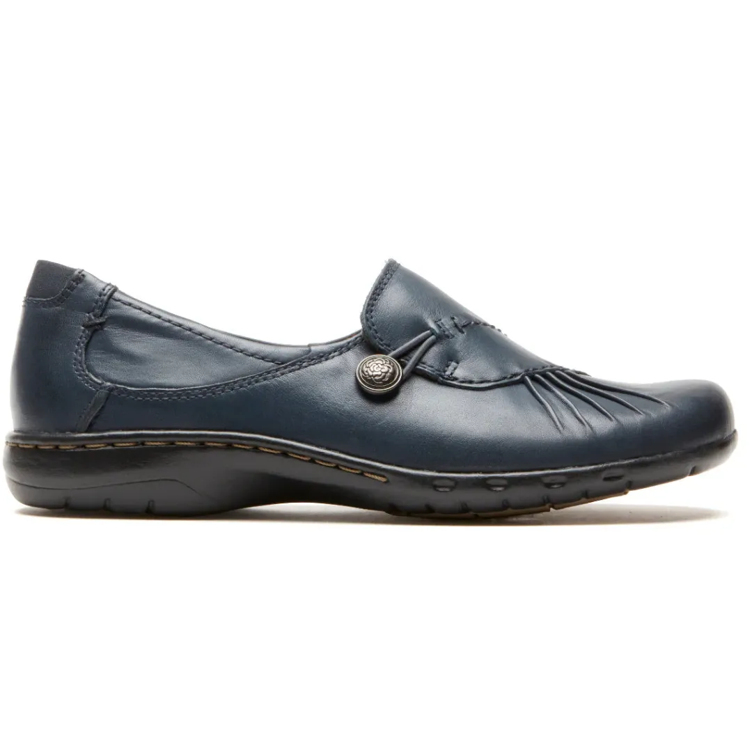 Walking Shoes>Rockport Women's Paulette Slip-On Shoe NAVY